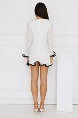 Luxury Lookbook Long Sleeve Mini Dress Off White