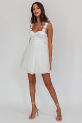 Fairytale Dream Floral Strap Mini Dress White