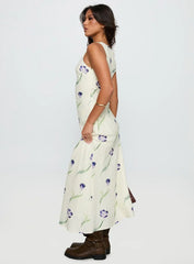 Jessabelle Linen Blend Midi Dress Cream Floral