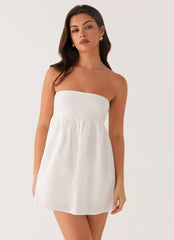 Dylan Babydoll Mini Dress - White