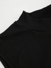 High Neck Ruched Knotted Mini Dress