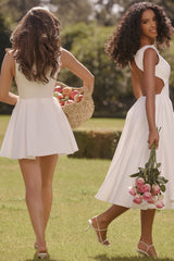 white twill midi sundress